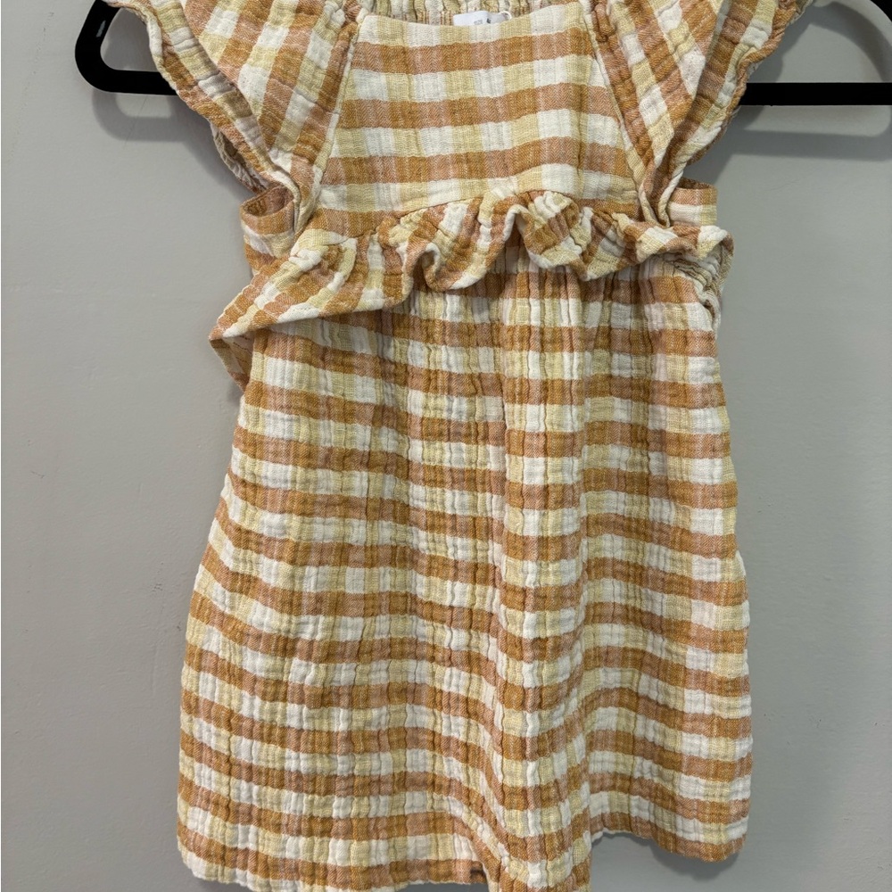 Zara Kids Textured Gauze Sundress with Flutter Sleeves